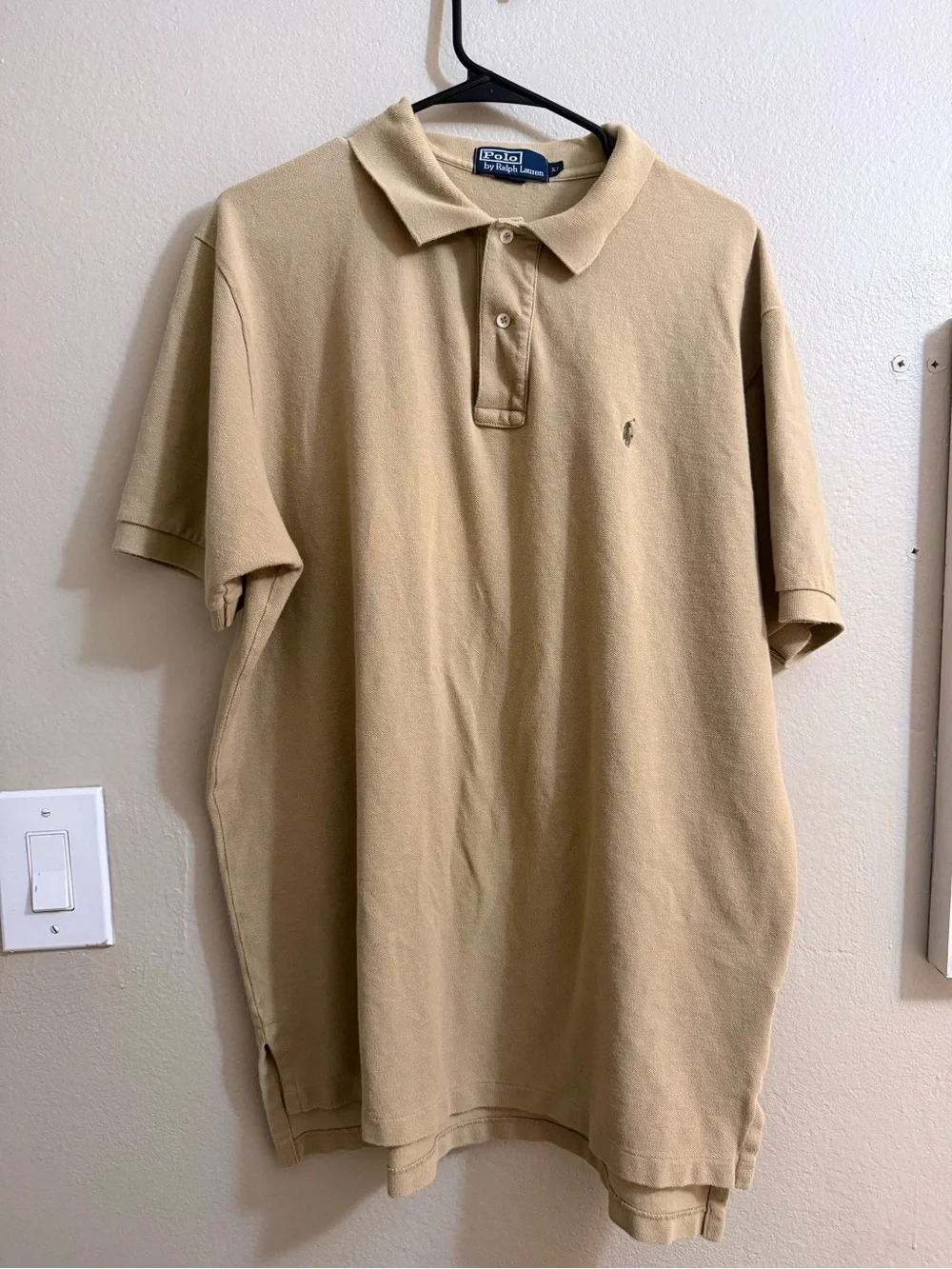 Ralph Lauren Men’s Tan Polo Shirt with Embroidered Pony